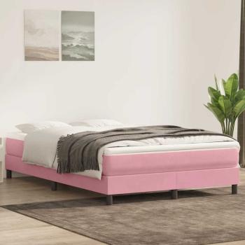 ARDEBO.de - Boxspringbett ohne Matratze Rosa 160x220 cm Samt