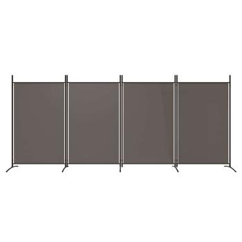 4-tlg. Paravent Anthrazit 346x180 cm Stoff