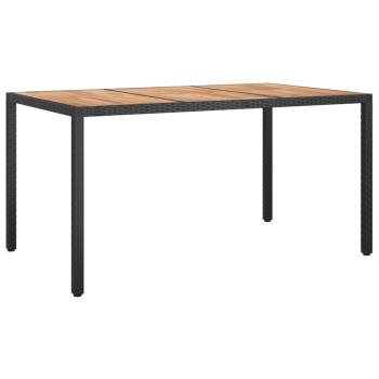 7-tlg. Garten-Essgruppe mit Kissen Schwarz Poly Rattan