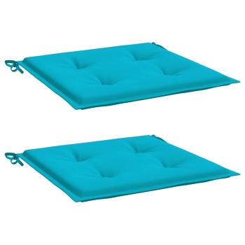 Gartenstuhl-Kissen 2 Stk. Türkis 50x50x3 cm Stoff