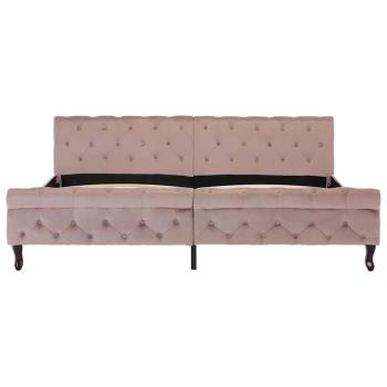 Bettgestell Rosa Samt 200 x 200 cm