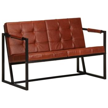 ARDEBO.de - 2-Sitzer-Sofa Braun Echtes Ziegenleder