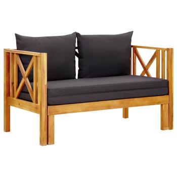 ARDEBO.de - 2-Sitzer-Gartenbank mit Kissen 122 cm Massivholz Akazie