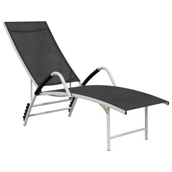 ARDEBO.de - Sonnenliege Textilene und Aluminium Schwarz