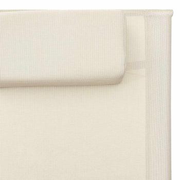 Sonnenliege Textilene Creme und Grau