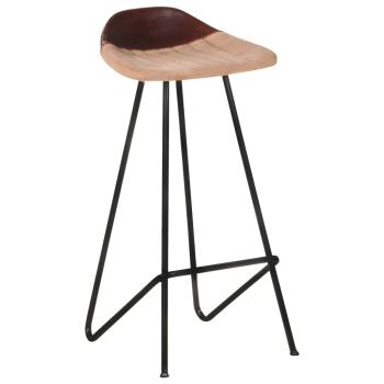 Barhocker 4 Stk. Braun Echtleder