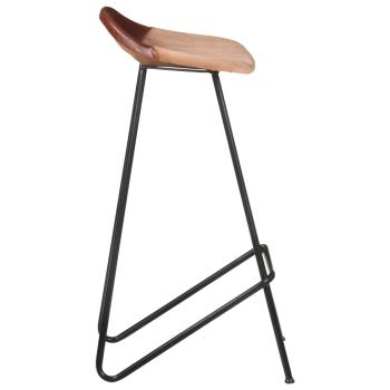 Barhocker 4 Stk. Braun Echtleder