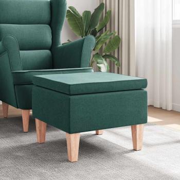 ARDEBO.de - Hocker mit Holzbeinen Dunkelgrün Stoff
