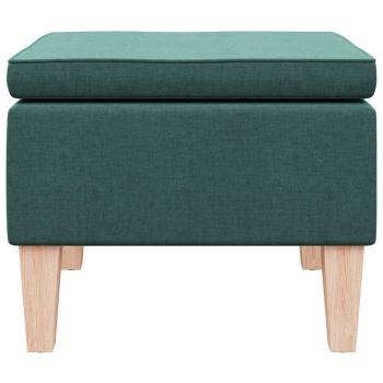 Hocker mit Holzbeinen Dunkelgrün Stoff