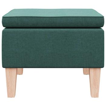 Hocker mit Holzbeinen Dunkelgrün Stoff