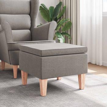ARDEBO.de - Hocker mit Holzbeinen Taupe Stoff