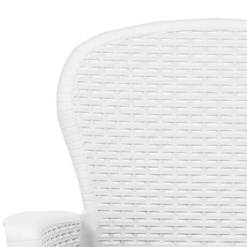 Gartenst?hle 2 Stk. mit Kissen Wei? Kunststoff Rattan-Optik