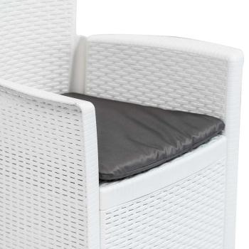 Gartenst?hle 2 Stk. mit Kissen Wei? Kunststoff Rattan-Optik