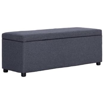 ARDEBO.de - Bank mit Staufach 116 cm Dunkelgrau Polyester