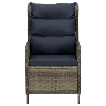 Verstellbarer Gartensessel mit Auflagen Poly Rattan Braun