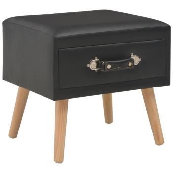 ARDEBO.de - Nachttisch Schwarz 40x35x40 Kunstleder