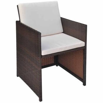 Gartenst?hle 2 Stk. mit Polstern und Kissen Poly Rattan Braun