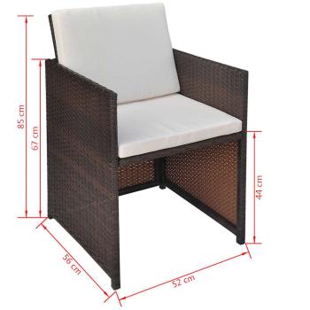 Gartenst?hle 2 Stk. mit Polstern und Kissen Poly Rattan Braun