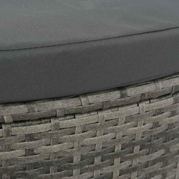 Gartenbett mit Sonnenschirm Grau Poly Rattan