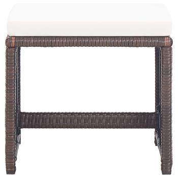 Gartenhocker 2 Stk. mit Sitzkissen Poly Rattan Braun