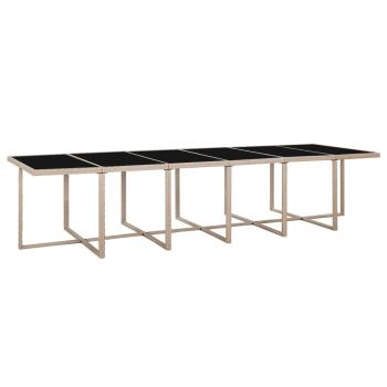 17-tlg. Garten-Essgruppe mit Auflagen Poly Rattan Beige