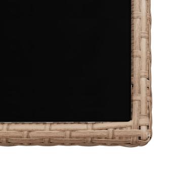 17-tlg. Garten-Essgruppe mit Auflagen Poly Rattan Beige