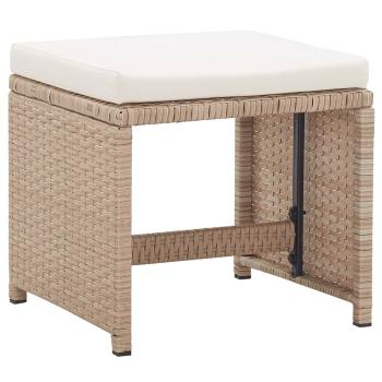17-tlg. Garten-Essgruppe mit Auflagen Poly Rattan Beige
