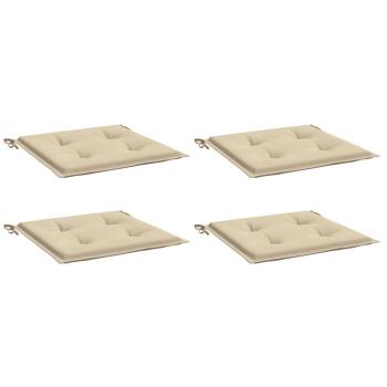 Gartenstuhl-Kissen 4 Stk. Beige 40x40x3 cm Oxford-Gewebe