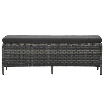 3-tlg. Garten-Lounge-Set mit Auflagen Poly Rattan Grau