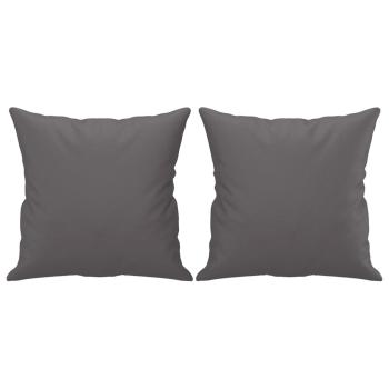 2-Sitzer-Sofa mit Zierkissen Grau 120 cm Kunstleder