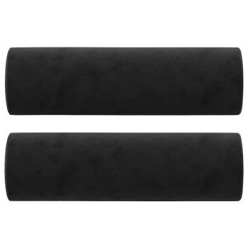 3-Sitzer-Sofa mit Zierkissen Schwarz 180 cm Samt