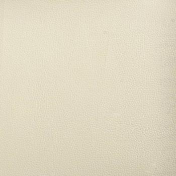 Sessel mit Hocker Creme 60 cm Kunstleder
