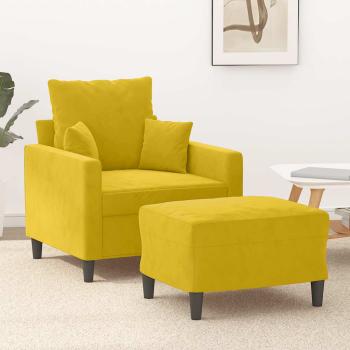 ARDEBO.de - Sessel mit Hocker Gelb 60 cm Samt