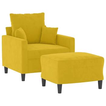 Sessel mit Hocker Gelb 60 cm Samt