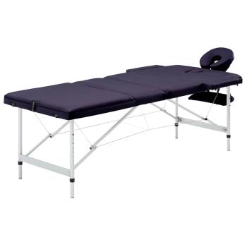 ARDEBO.de - Massageliege Klappbar 3-Zonen mit Aluminiumgestell Lila