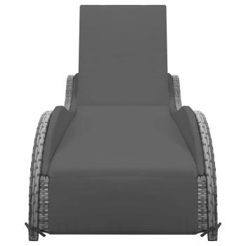 Sonnenliege mit Auflage Poly Rattan Anthrazit
