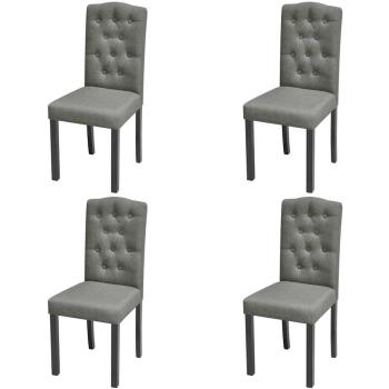 ARDEBO.de - Esszimmerstühle 4 Stk. Grau Stoff
