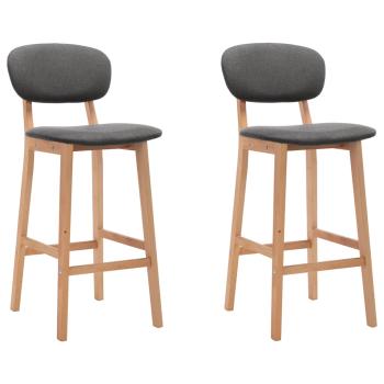 ARDEBO.de - Barhocker 2 Stk. Dunkelgrau Stoff