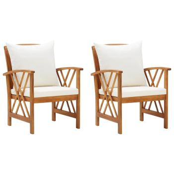 ARDEBO.de - Gartenstühle mit Kissen 2 Stk. Akazie Massivholz