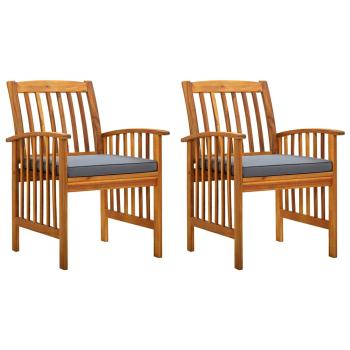 ARDEBO.de - Garten-Essstühle 2 Stk. mit Kissen Massivholz Akazie