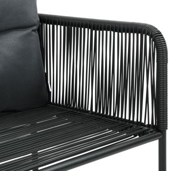 Gartenstühle 6 Stk. mit Kissen Poly Rattan Schwarz
