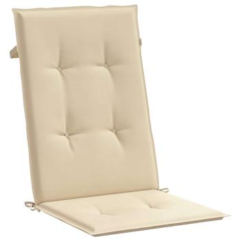 Gartenstuhlauflagen für Hochlehner 6Stk. Beige 120x50x3cm Stoff