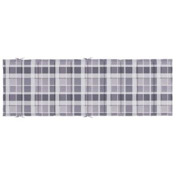 Sonnenliegen-Auflage Grau Karomuster 186x58x4 cm Oxford-Gewebe