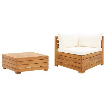 ARDEBO.de - 2-tlg. Garten-Lounge-Set mit Kissen Massivholz Akazie