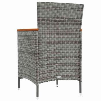 Garten-Essstühle 2 Stk. Poly Rattan Grau
