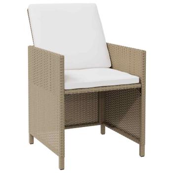 Gartenstühle mit Hocker 2 Stk. Poly Rattan Beige