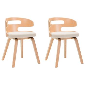 Esszimmerstühle 2 Stk. Creme Bugholz und Kunstleder