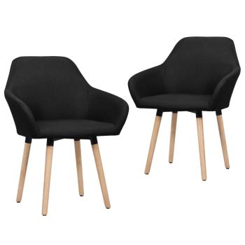 ARDEBO.de - Esszimmerstühle 2 Stk. Schwarz Stoff
