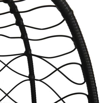 Hängesessel mit Kissen Anthrazit Poly Rattan & Stahl