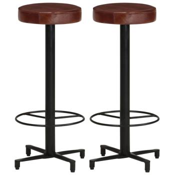 ARDEBO.de - Barhocker 2 Stk. 76 cm Echtleder